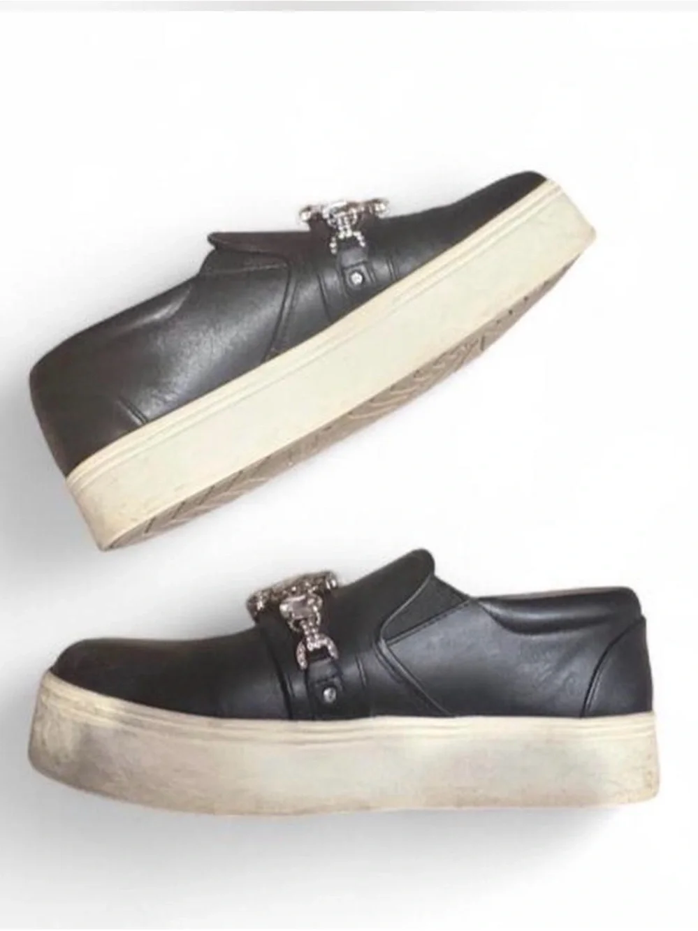 Marc Jacobs Wright Black Embellished Leather Slip-On Sneaker 10